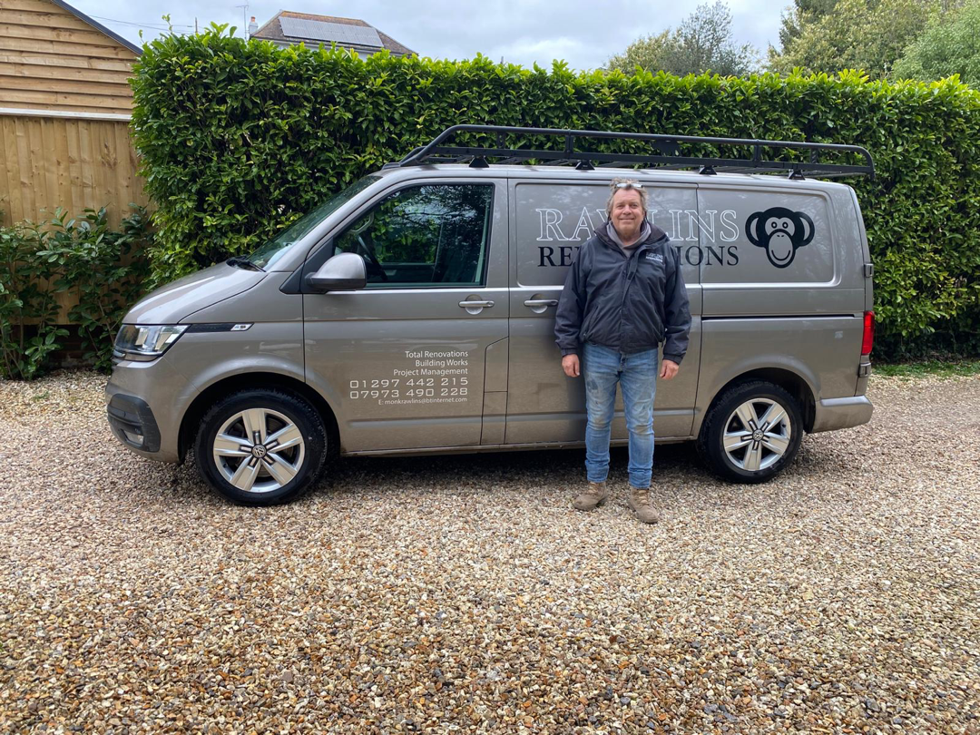 Stephen Rawlins from Rawlins Renovations with his Sign written Van