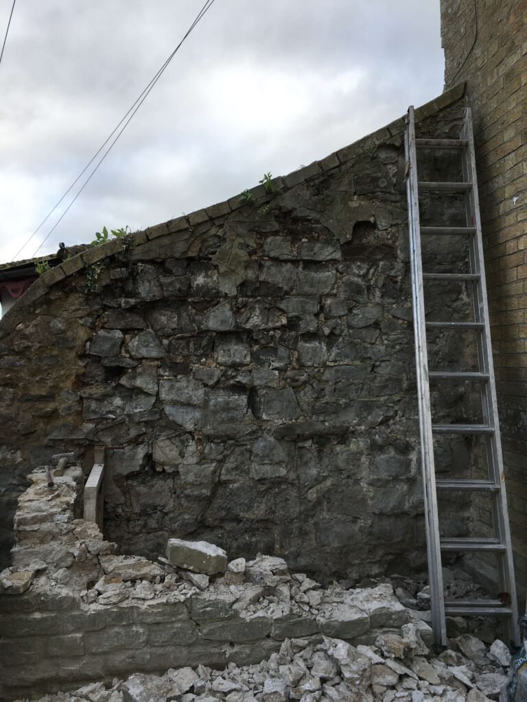 Masonry & Stonework Services undertaken on eroding property in Lyme Regis, Dorset