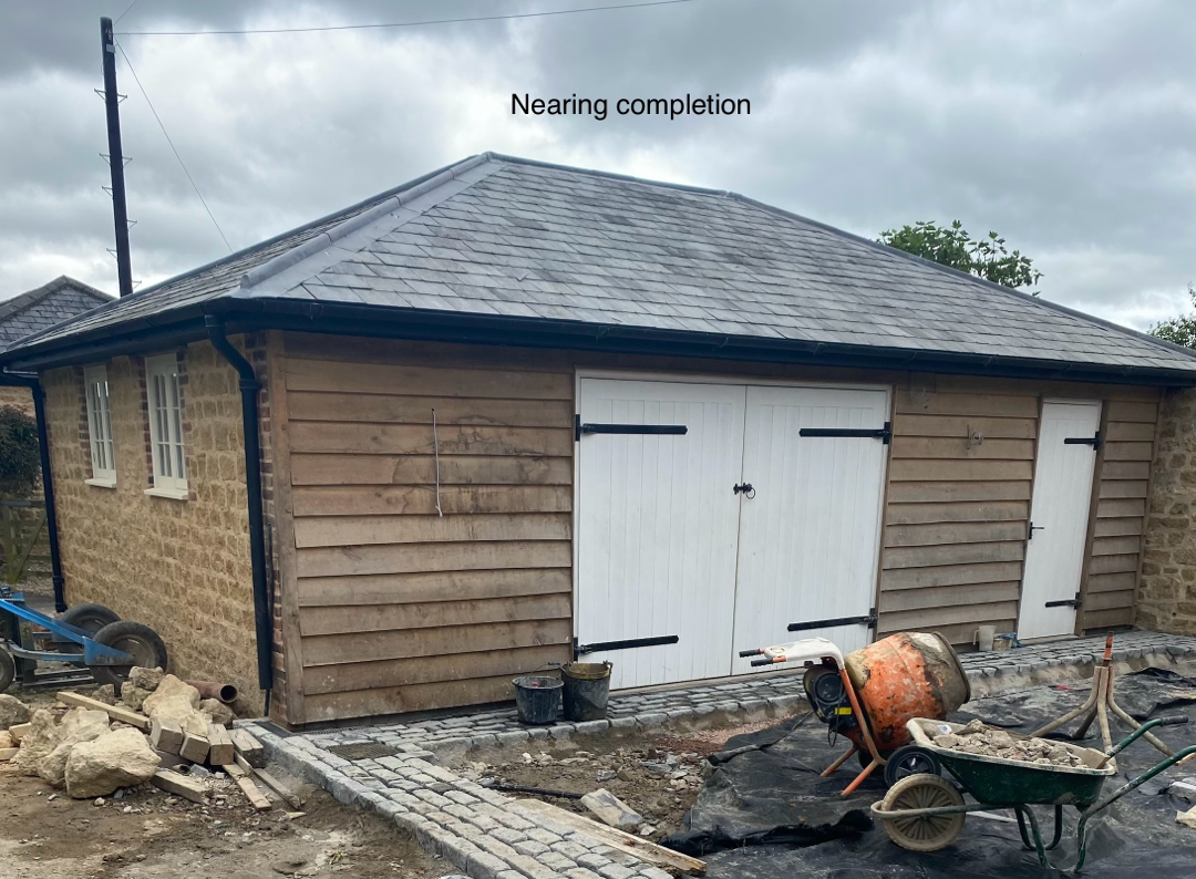 Garage Rebuild & Stonework in Hinton St George